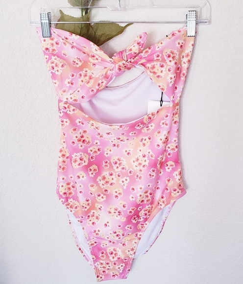 Onia Pink Floral Cutout One-piece Swimsuit - Picture 1 of 7